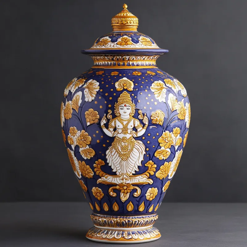 Tamil Nadu Artistic Nadu Showpieces & Figurines Decorative Ceramic Jars Variant 2